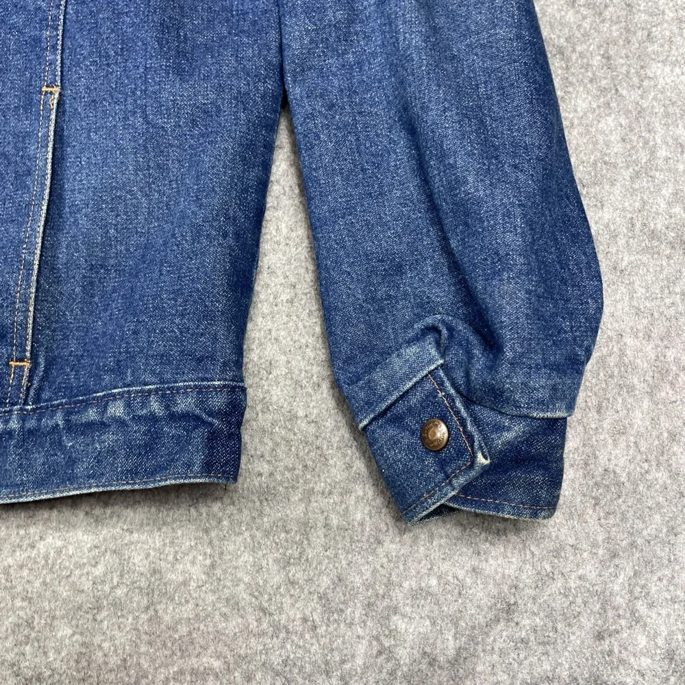 Vintage Wrangler Western Blanket Lined Denim Jacket Men Size 44 Made in USA 80s